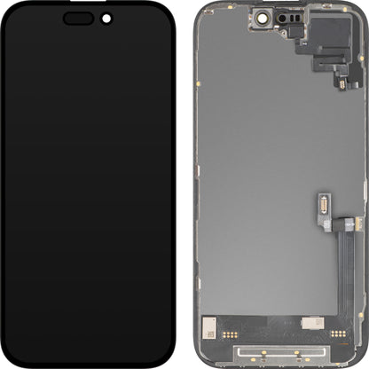Zaslon s dodirnim zaslonom i senzorom blizine MP kompatibilan s Apple iPhone 16, s okvirom, Soft OLED FHD dijagnostička verzija, crna