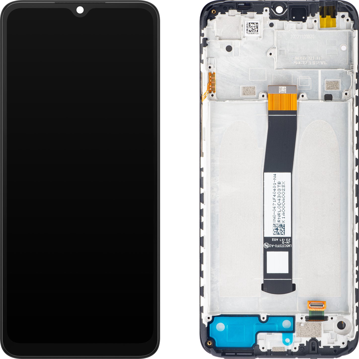 Zaslon s dodirnim ekranom Xiaomi Redmi 10C, s okvirom, sivi (Graphite Gray), servisni paket 560001C3QA00
