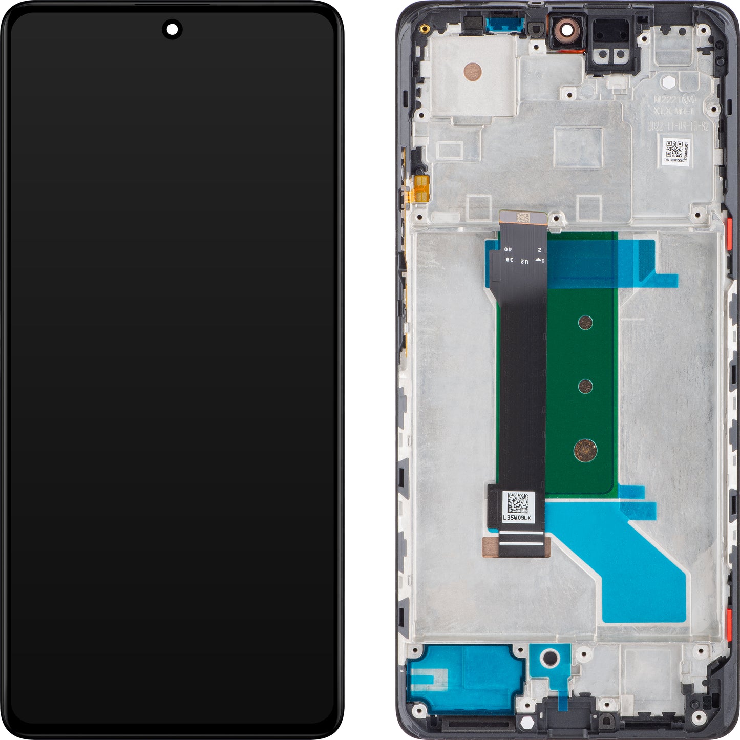 Zaslon s dodirnim ekranom Xiaomi Redmi Note 12 Pro+, s okvirom, crni (Obsidian Black), servisni paket 560001M16U00
