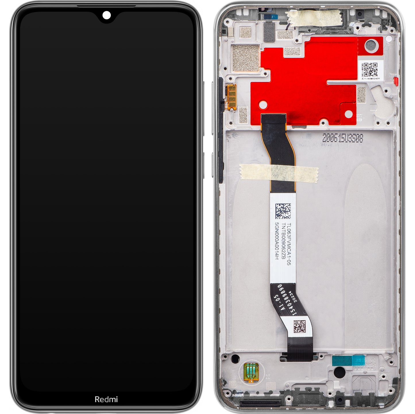 Zaslon s dodirnim ekranom Xiaomi Redmi Note 8T, s okvirom, srebrni (Moonlight White), servisni paket 5600020C3X00