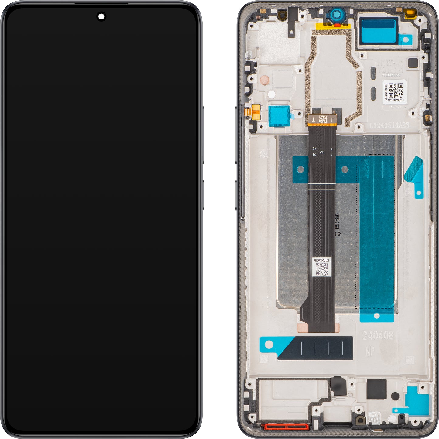 Display s Touchscreenom Xiaomi Poco F6, s Okvirom, Crni, Service Pack 5600040N16T00