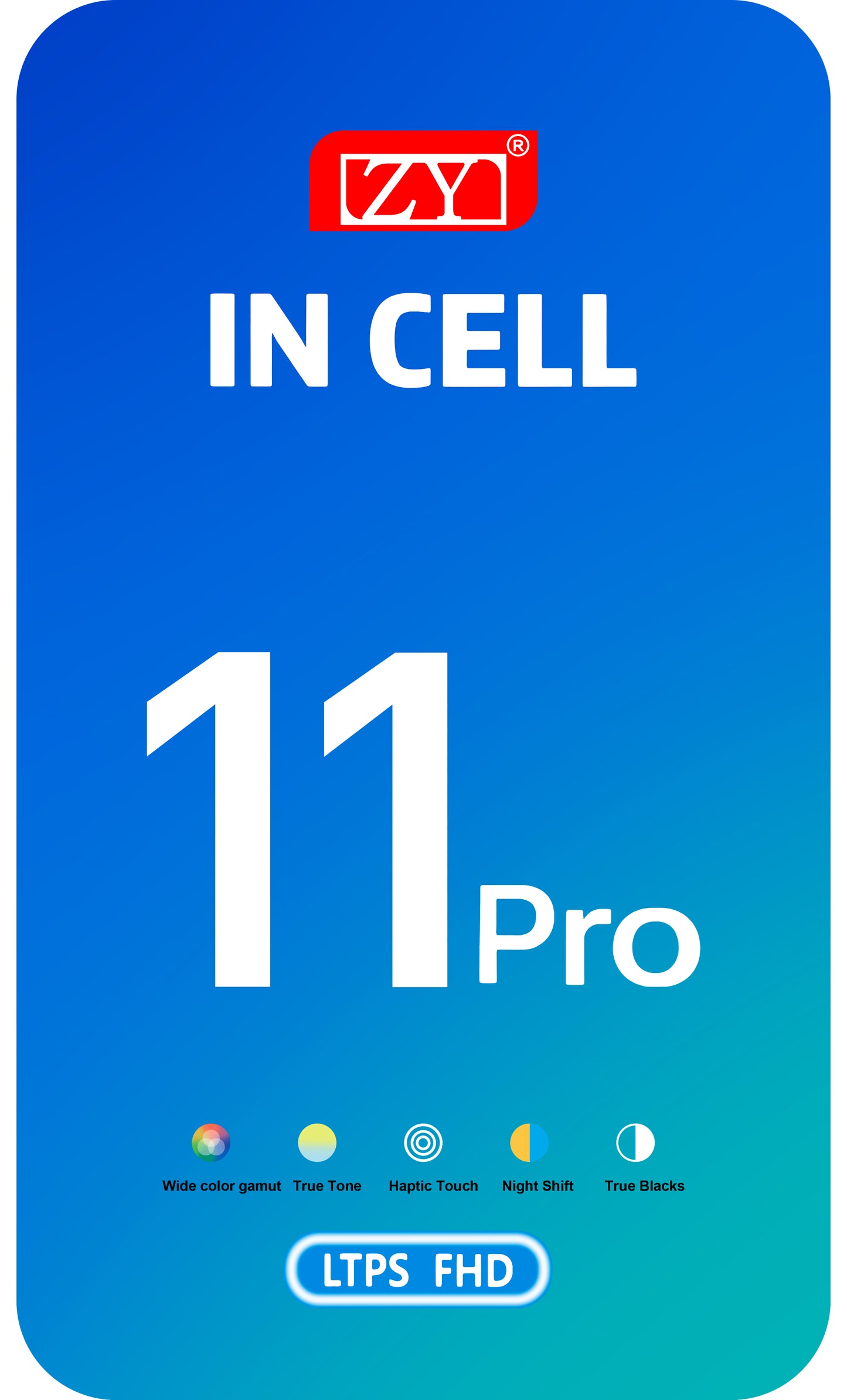 Zaslon s dodirnim ekranom ZY za Apple iPhone 11 Pro, s okvirom, LCD In-Cell IC Movable verzija, crni