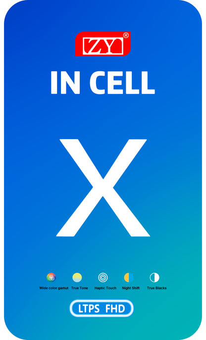 Display s dodirnim zaslonom ZY za Apple iPhone X, s okvirom, LCD In-Cell verzija, crni