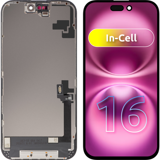 Zaslon s dodirnim zaslonom ZY za Apple iPhone 16, s okvirom, LCD In-Cell verzija, Crna