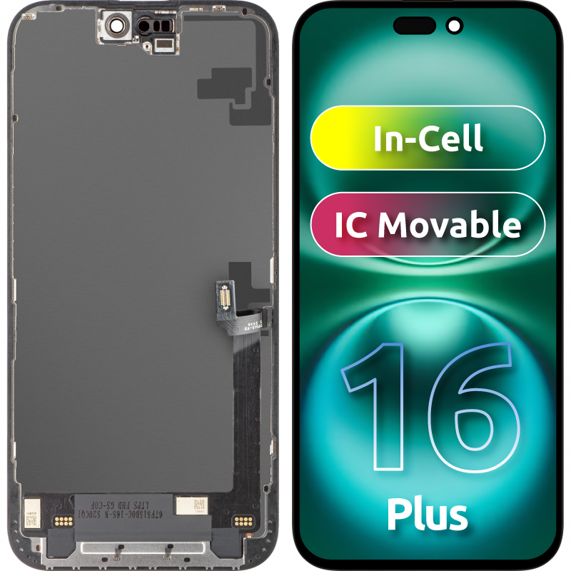 Zaslon s dodirnim zaslonom ZY za Apple iPhone 16 Plus, s okvirom, LCD In-Cell IC Movable verzija, Crna