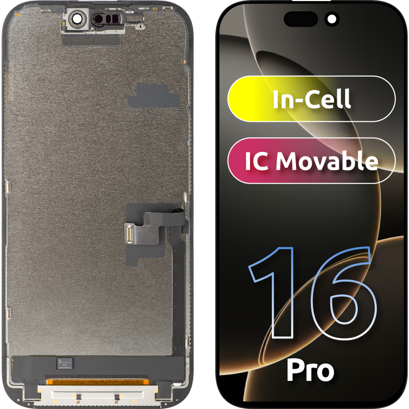 Zaslon s dodirnim zaslonom ZY za Apple iPhone 16 Pro, s okvirom, LCD In-Cell IC Movable verzija, Crna