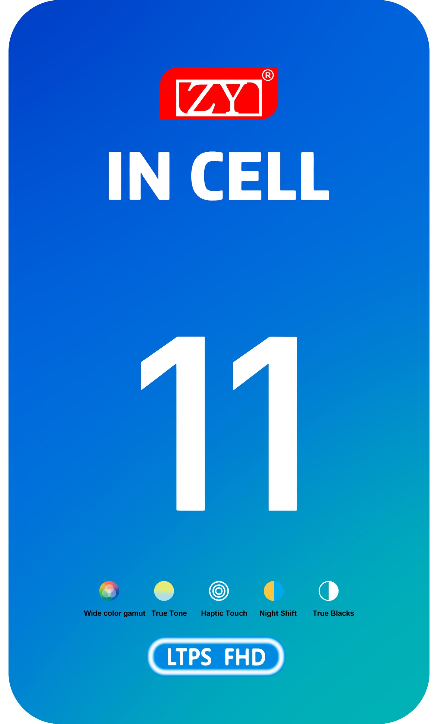 Zaslon s dodirnim ekranom ZY za Apple iPhone 11, s okvirom, LCD In-Cell IC Movable verzija, crni