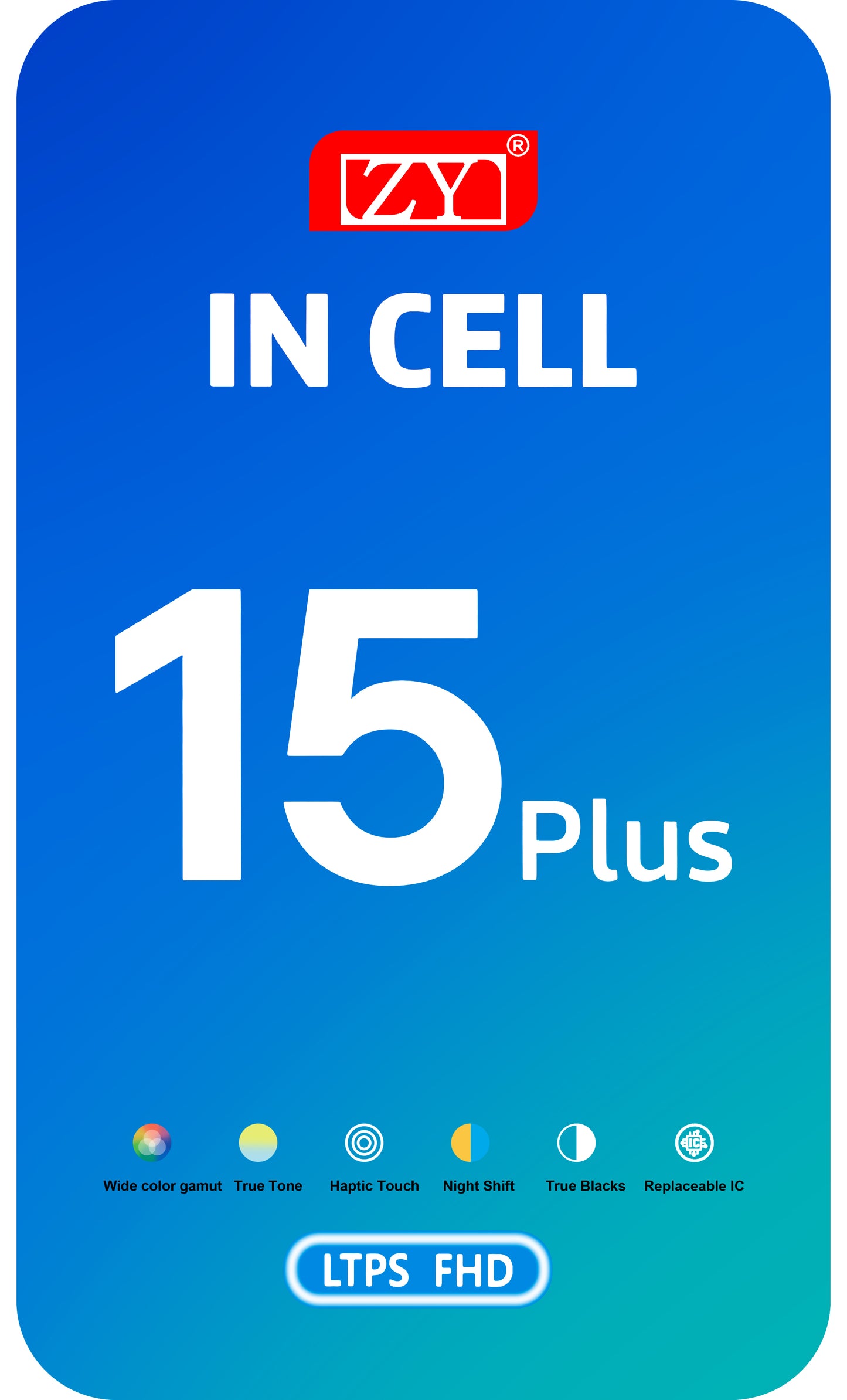 Zaslon s dodirnim ekranom ZY za Apple iPhone 15 Plus, s okvirom, LCD In-Cell verzija, crni