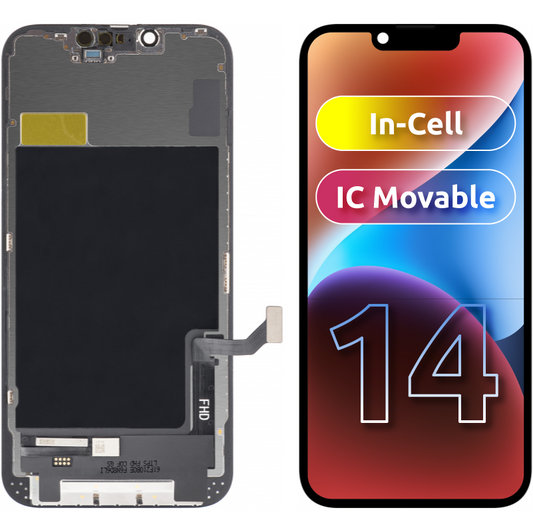 Zaslon s dodirnim ekranom ZY za Apple iPhone 14, s okvirom, LCD In-Cell IC Movable verzija, crni