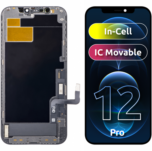 Zaslon s dodirnim ekranom ZY za Apple iPhone 12 / 12 Pro, s okvirom, LCD In-Cell IC Movable verzija, crni