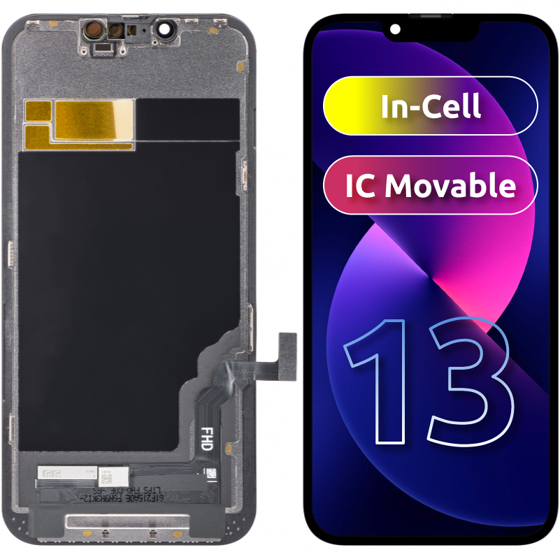 Zaslon s dodirnim ekranom ZY za Apple iPhone 13, s okvirom, LCD In-Cell IC Movable verzija, crni