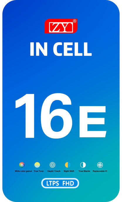 Zaslon s dodirnim zaslonom ZY za Apple iPhone 17e / 16e, s okvirom, LCD verzija In-Cell IC Movable, Crna