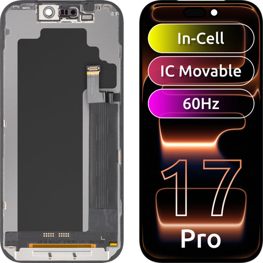 Zaslon s dodirnim zaslonom ZY za Apple iPhone 17 Pro, s okvirom, LCD In-Cell IC Movable verzija, Crna