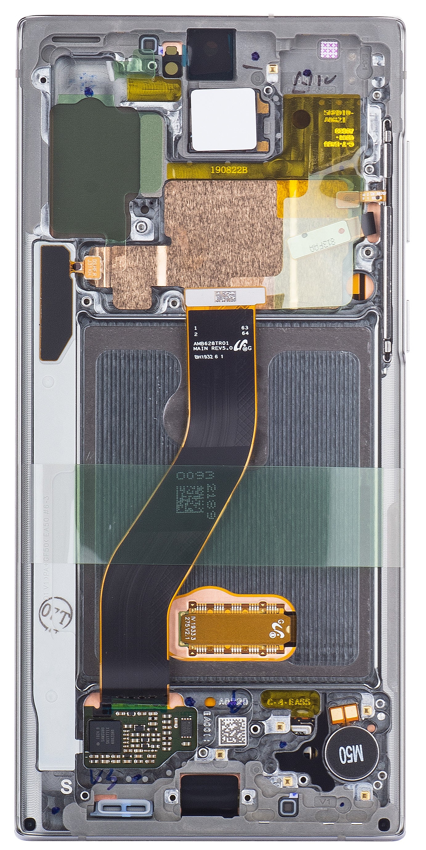 Zaslon s dodirnim ekranom Samsung Galaxy Note10 N970, s okvirom, Srebrni (Aura White), Servisni paket GH82-20818C