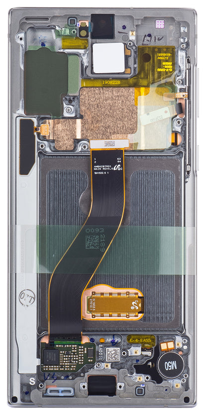 Zaslon s dodirnim ekranom Samsung Galaxy Note10 N970, s okvirom, Srebrni (Aura White), Servisni paket GH82-20818C