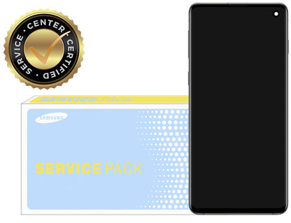 Zaslon s Touchscreenom za Samsung Galaxy S10 G973, s okvirom, Srebrni (Prism White), Servisni paket GH82-18850B