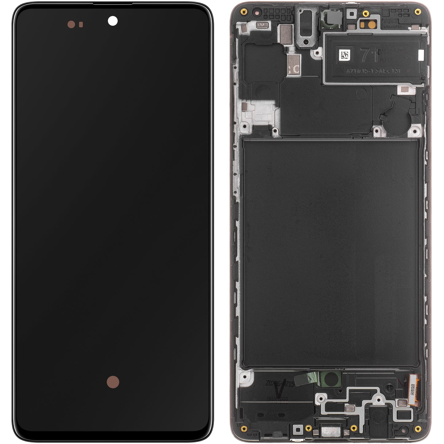 Zaslon s dodirnim ekranom Samsung Galaxy A71 A715, s okvirom, crni, servisni paket GH82-22152A