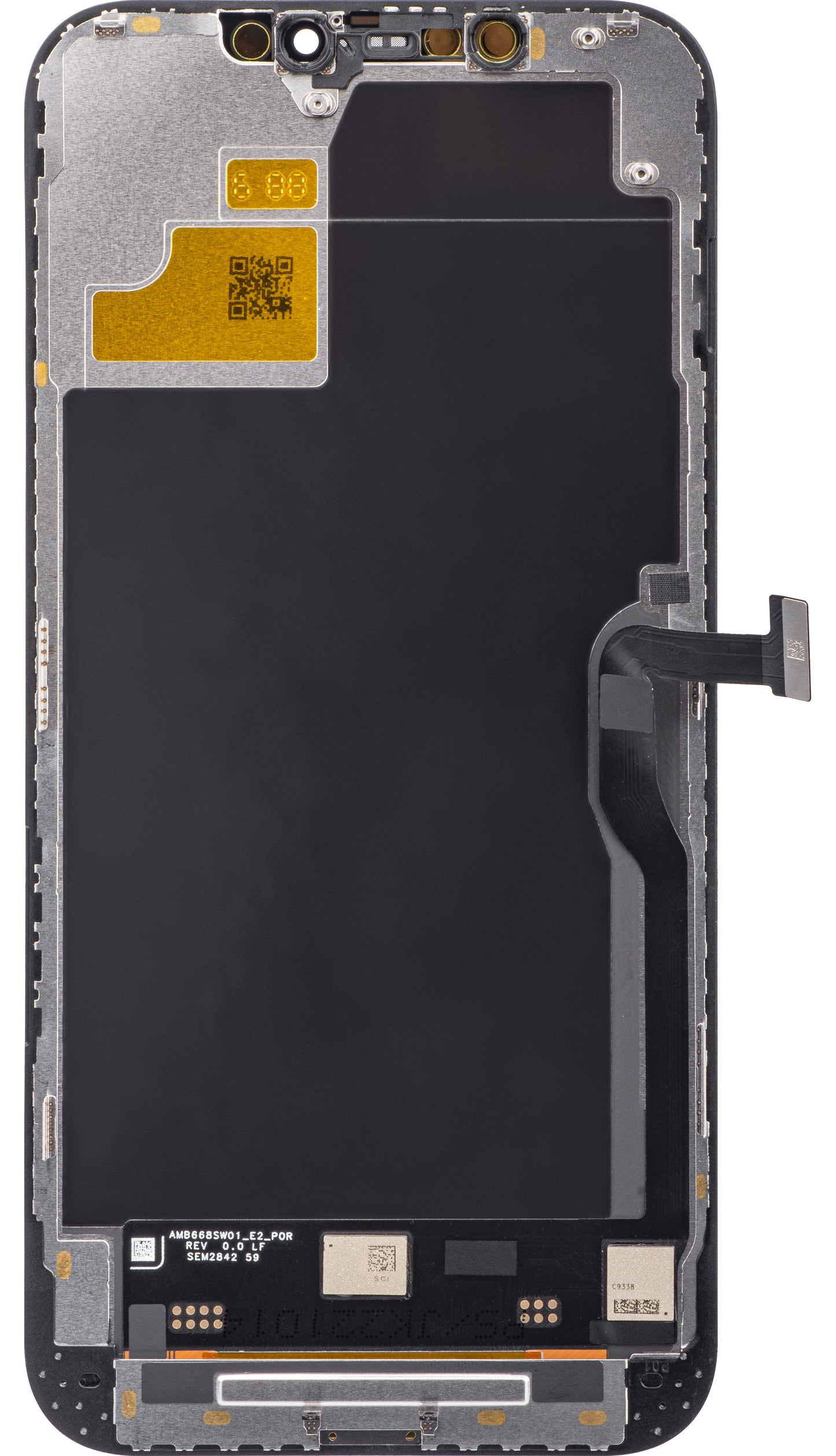 Display s Touchscreenom JK za Apple iPhone 12 Pro Max, s okvirom, LCD In-Cell IC Movable verzija, Crni