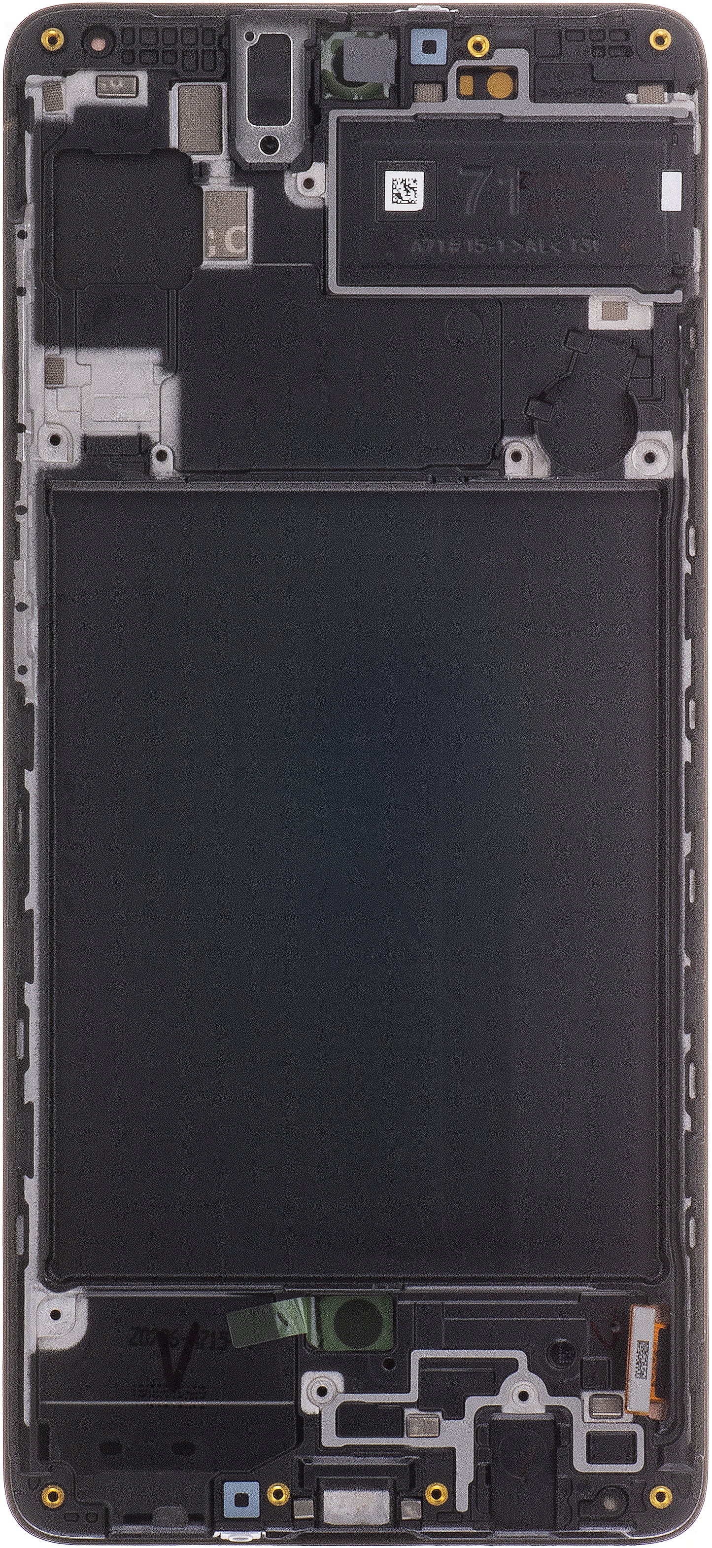 Zaslon s dodirnim ekranom Samsung Galaxy A71 A715, s okvirom, crni, servisni paket GH82-22152A