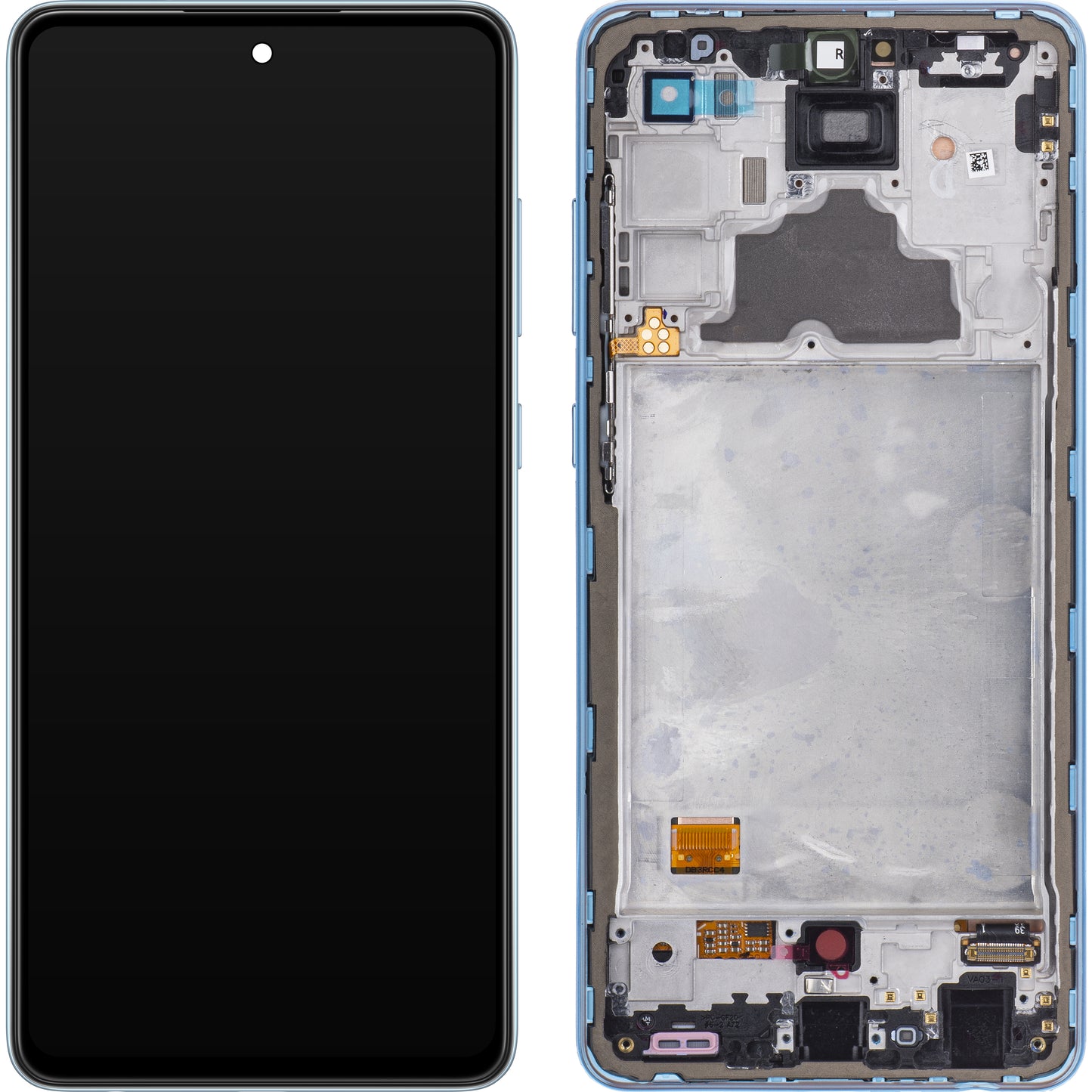 Zaslon s dodirnim ekranom Samsung Galaxy A72 A725 / A72 5G A726, s okvirom, plavi, Service Pack GH82-25460B
