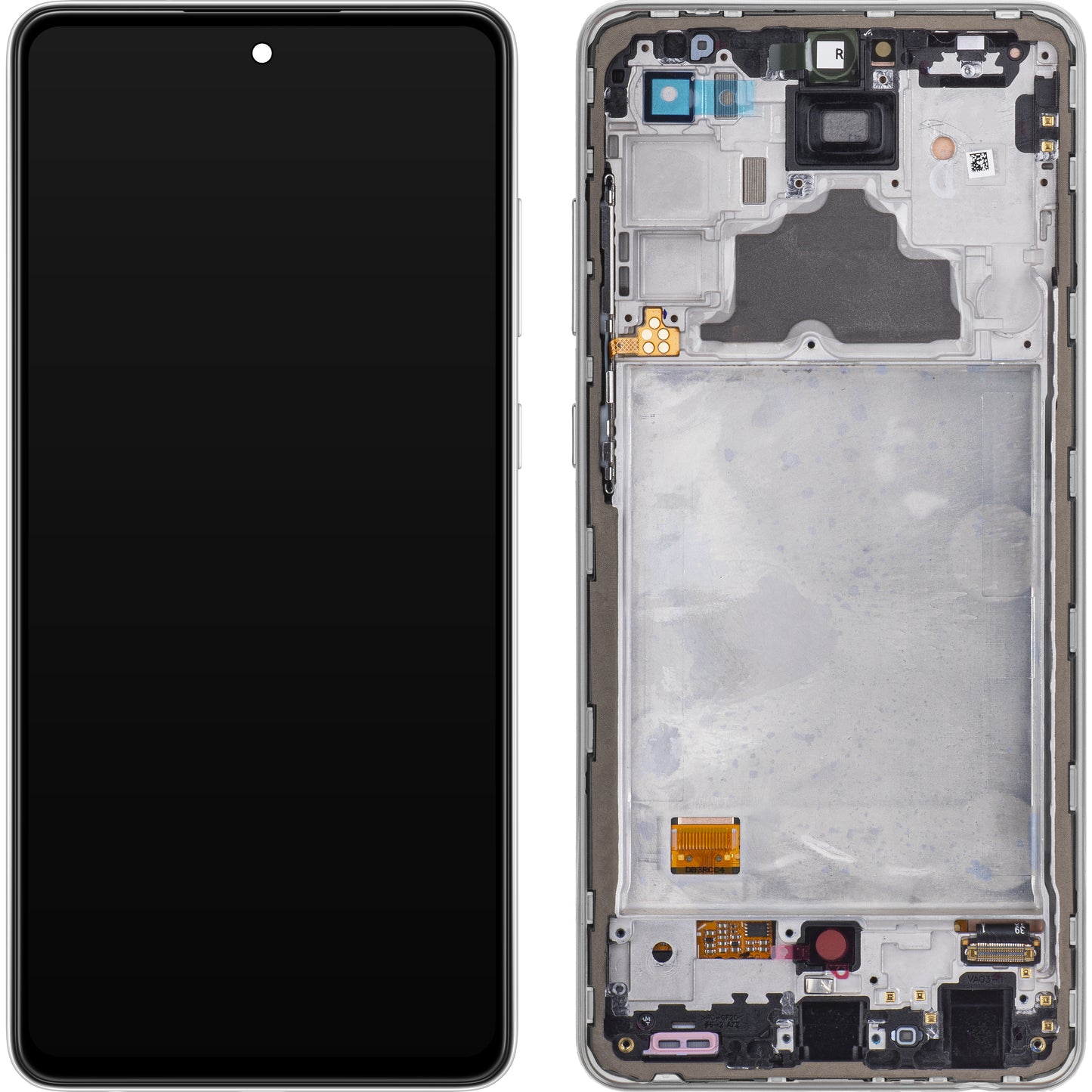 Zaslon s dodirnim ekranom Samsung Galaxy A72 A725 / A72 5G A726, s okvirom, bijeli, servisni paket GH82-25460D