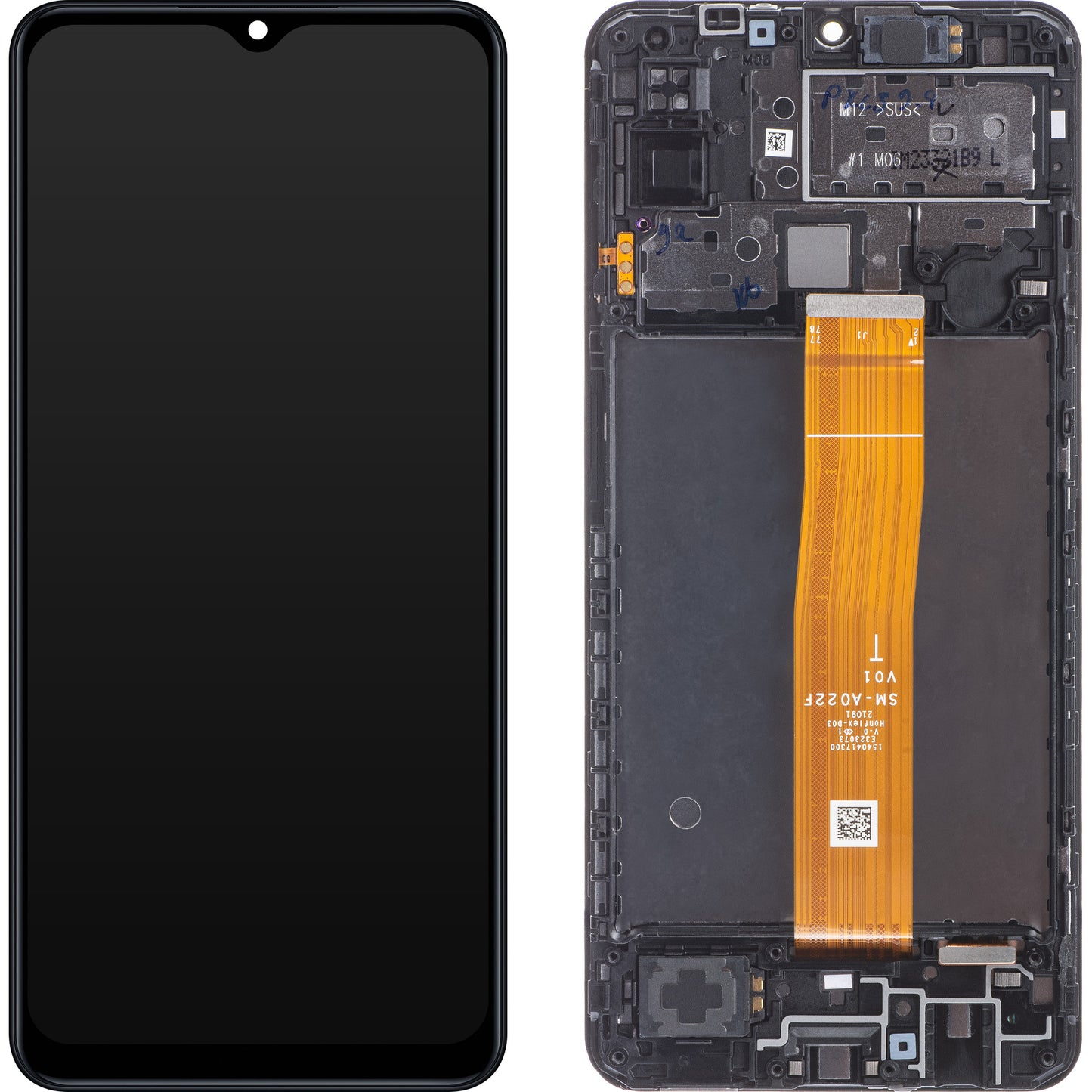 Zaslon s dodirnim ekranom Samsung Galaxy M12 M127, s okvirom, crni, servisni paket GH82-25042A