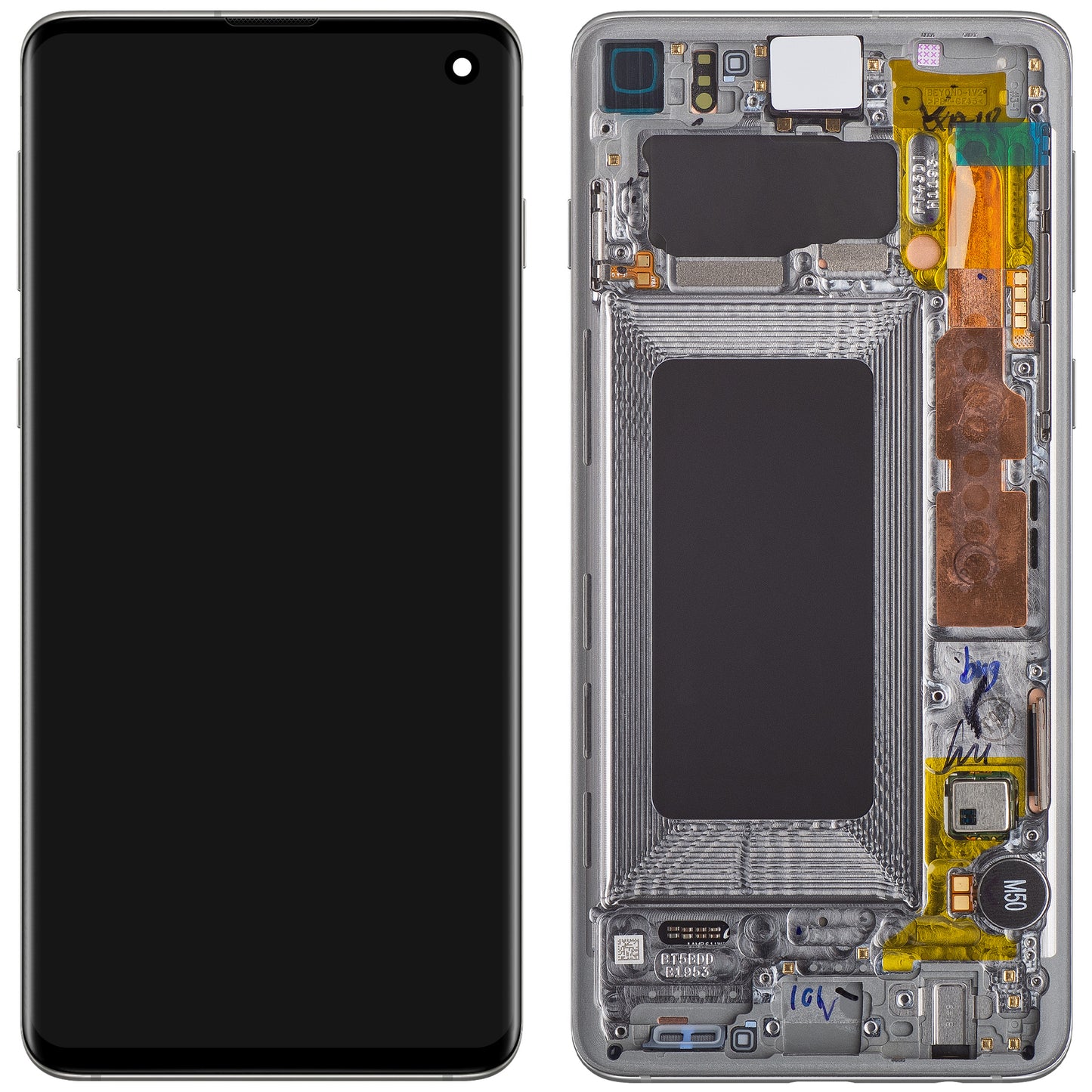 Display s dodirnim zaslonom Samsung Galaxy S10 G973, s okvirom, srebrni, Service Pack GH82-18850G