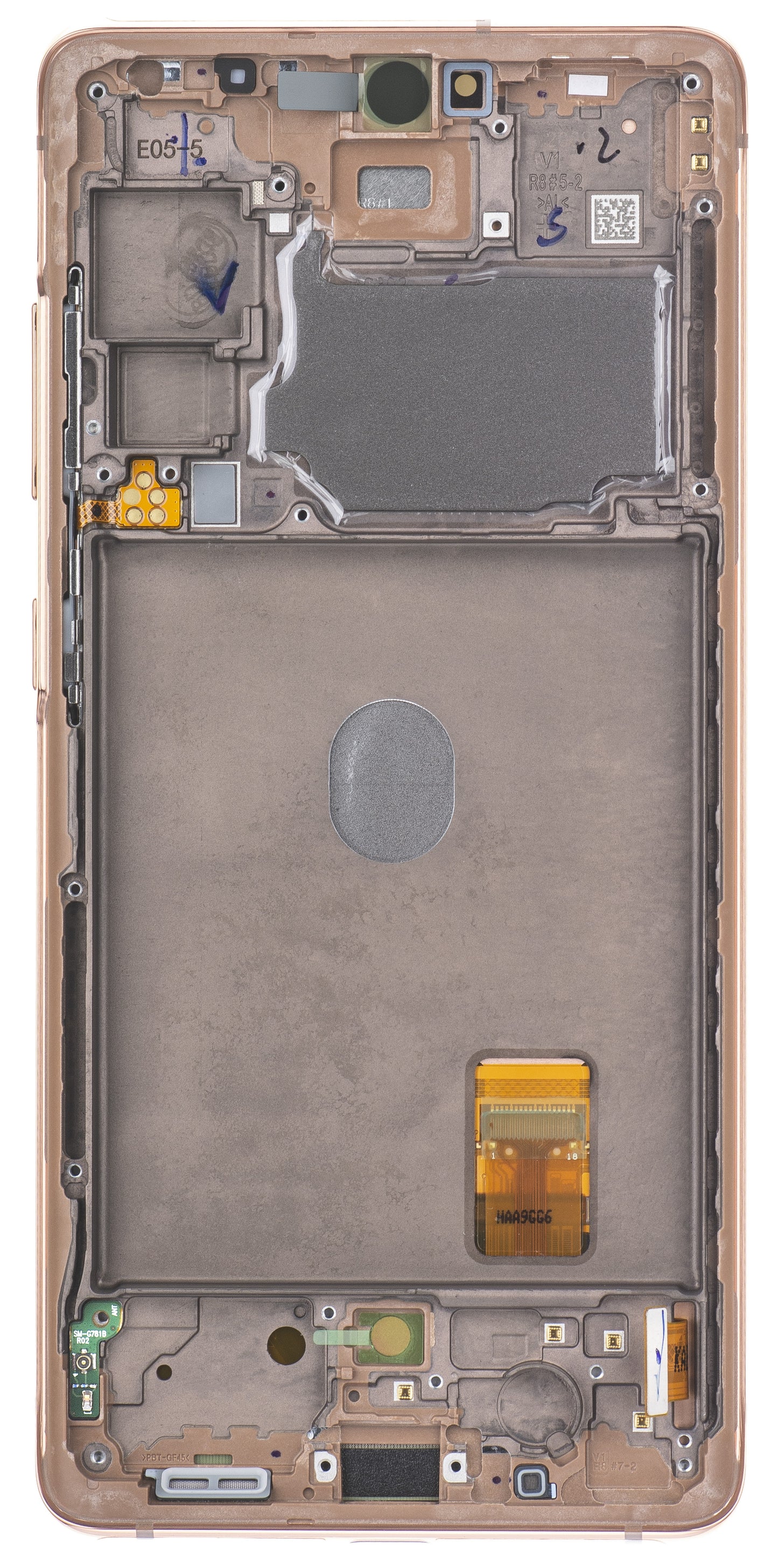 Display s dodirnim zaslonom Samsung Galaxy S20 FE 5G G781, s okvirom, narančasti, Service Pack GH82-24215F