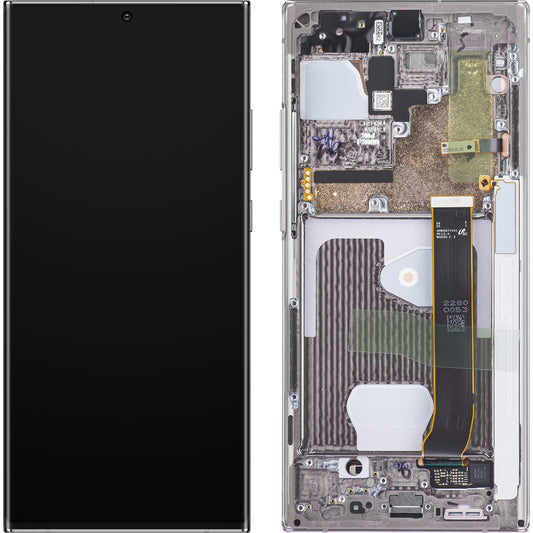 Zaslon s dodirnim ekranom Samsung Galaxy Note 20 Ultra 5G N986 / Note 20 Ultra N985, s okvirom, bijeli, Service Pack GH82-23596C