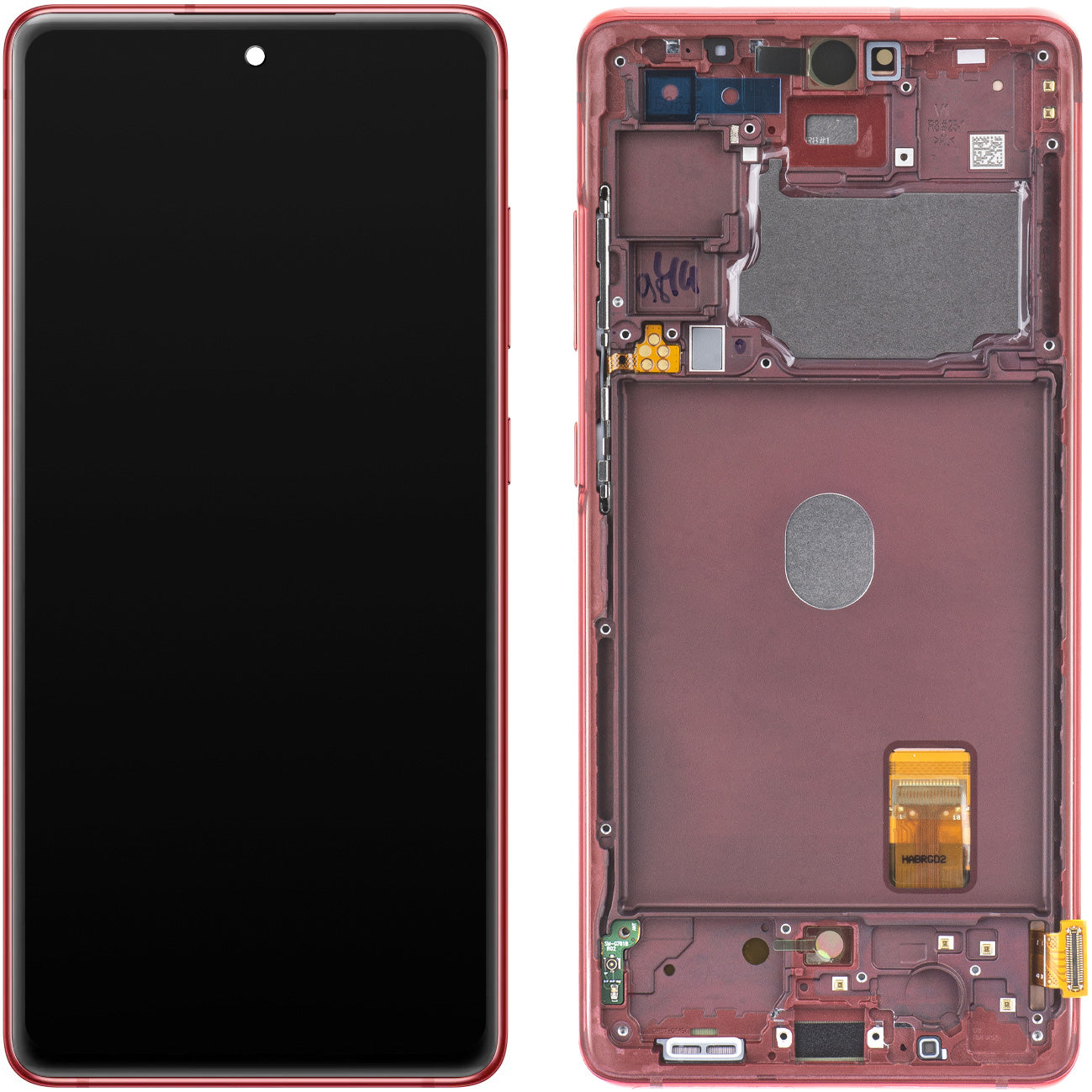 Zaslon s dodirnim ekranom Samsung Galaxy S20 FE 5G G781, s okvirom, crveni, servisni paket GH82-24214E