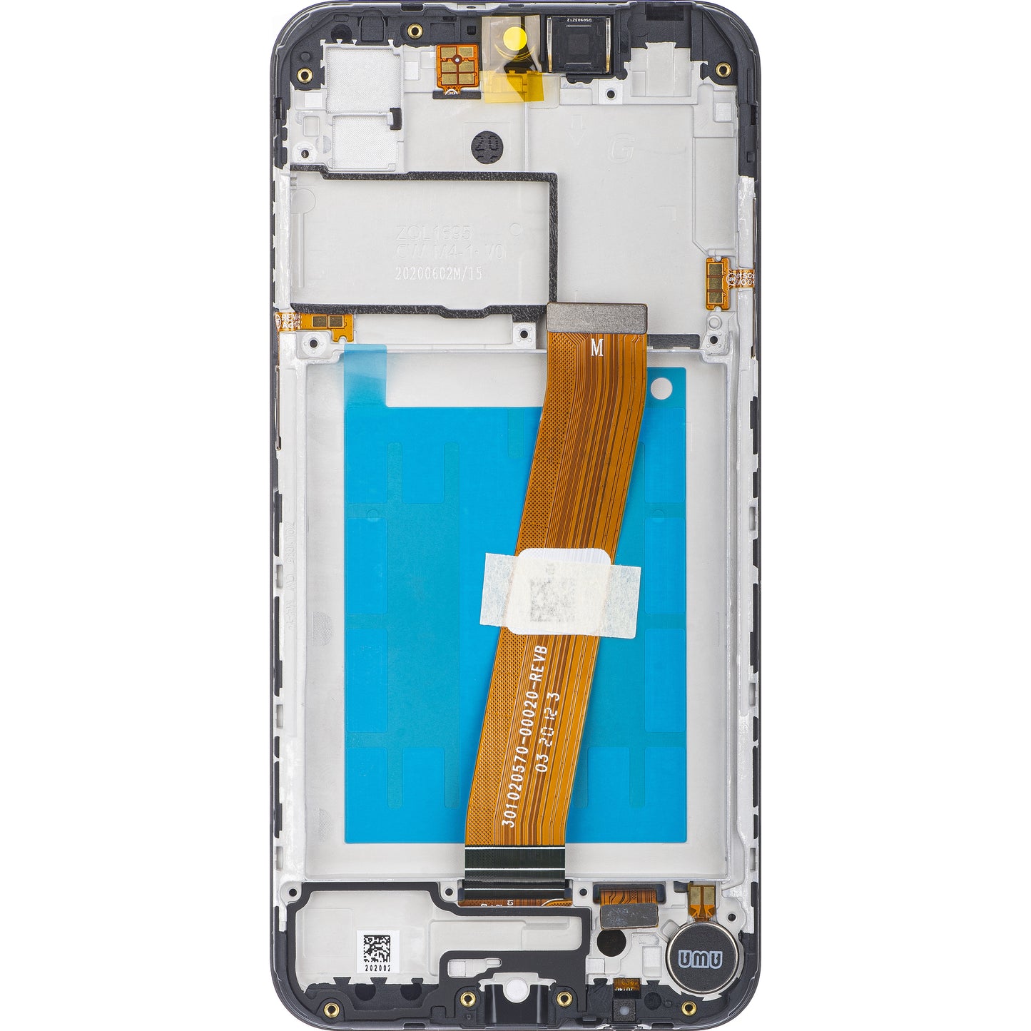 Display s dodirnim zaslonom Samsung Galaxy A01 A015, s okvirom, inačica za izvan Europe, crni, servisni paket GH81-18597A
