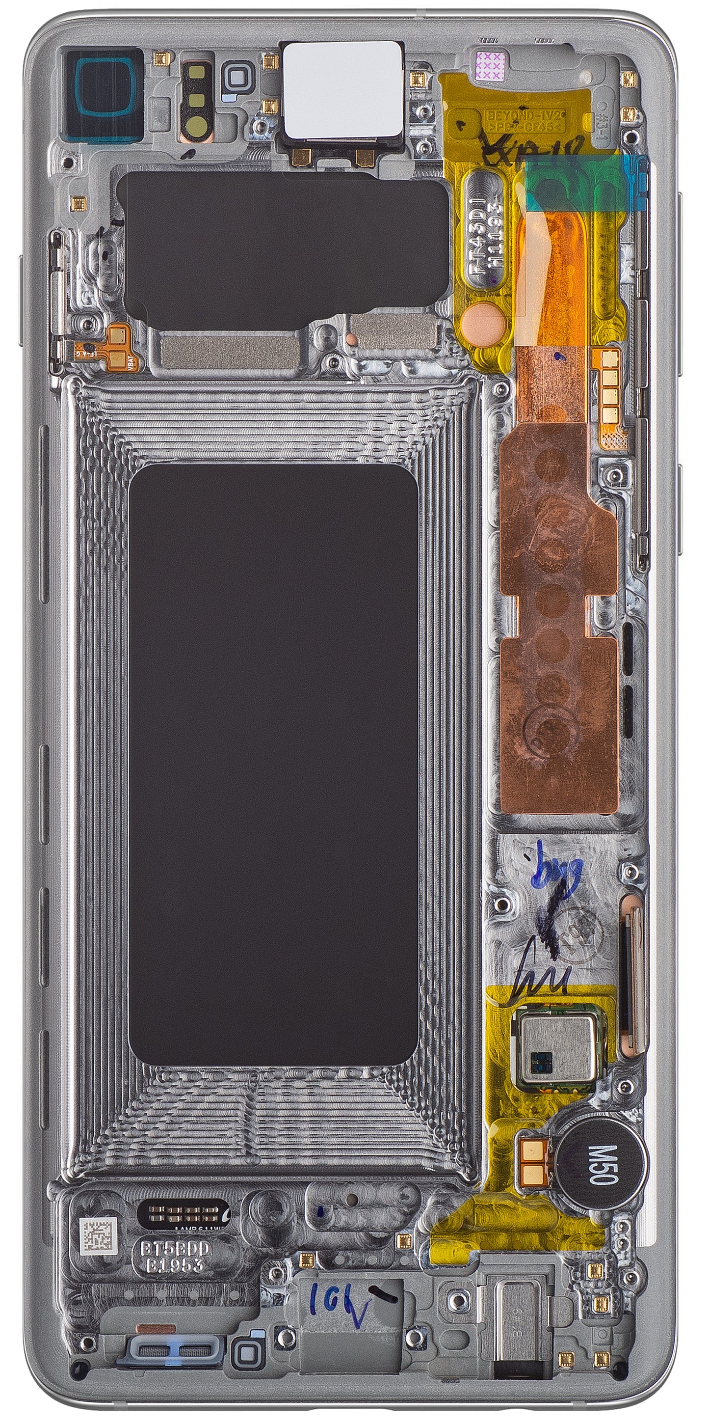 Display s dodirnim zaslonom Samsung Galaxy S10 G973, s okvirom, srebrni, Service Pack GH82-18850G