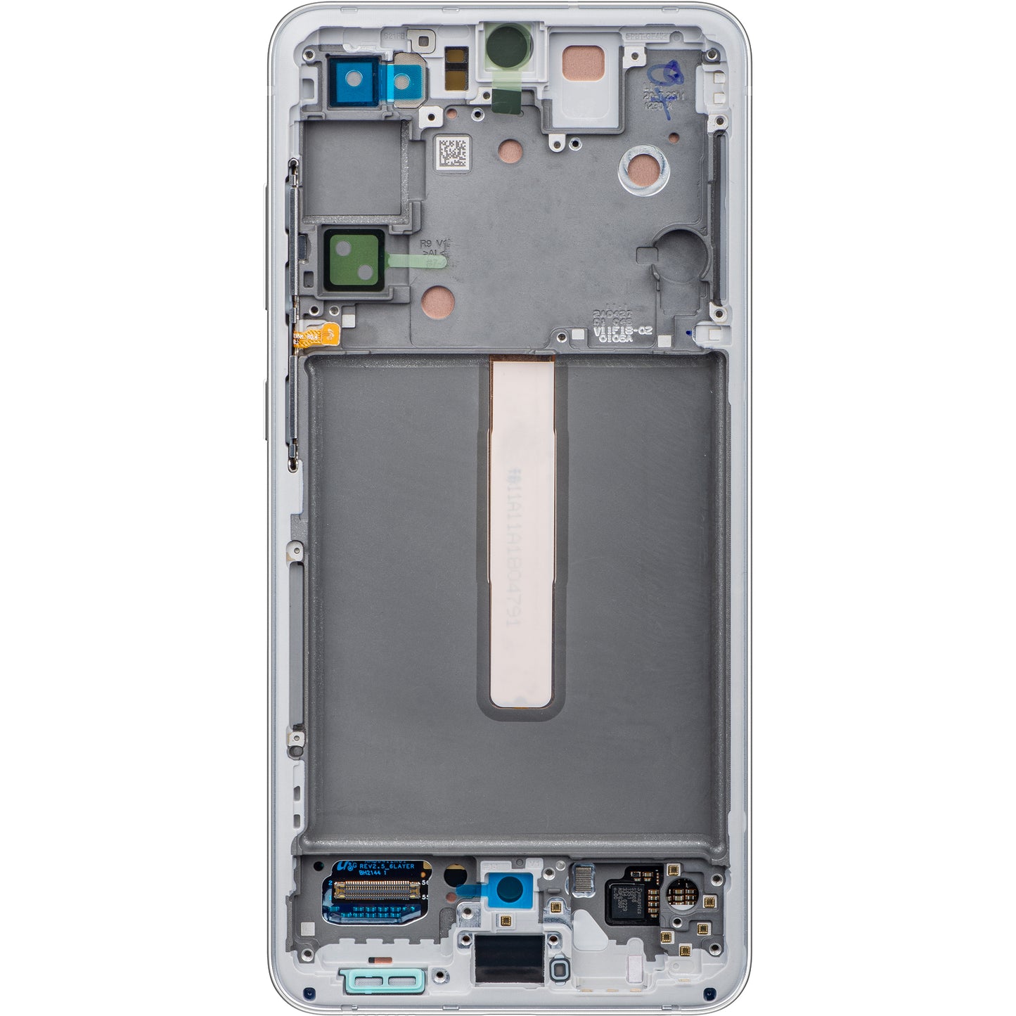 Zaslon s dodirnim ekranom Samsung Galaxy S21 FE 5G G990, s okvirom, bijeli, paket za servis GH82-26414B