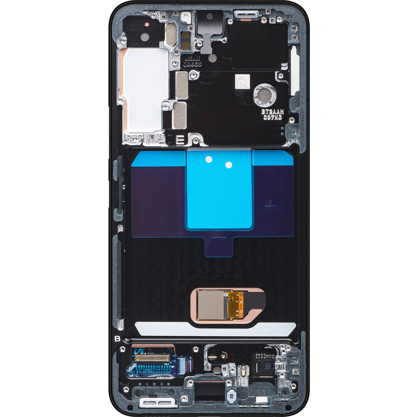 Zaslon s dodirnim ekranom Samsung Galaxy S22 5G S901, s okvirom, sivi, paket za servis GH82-27520E