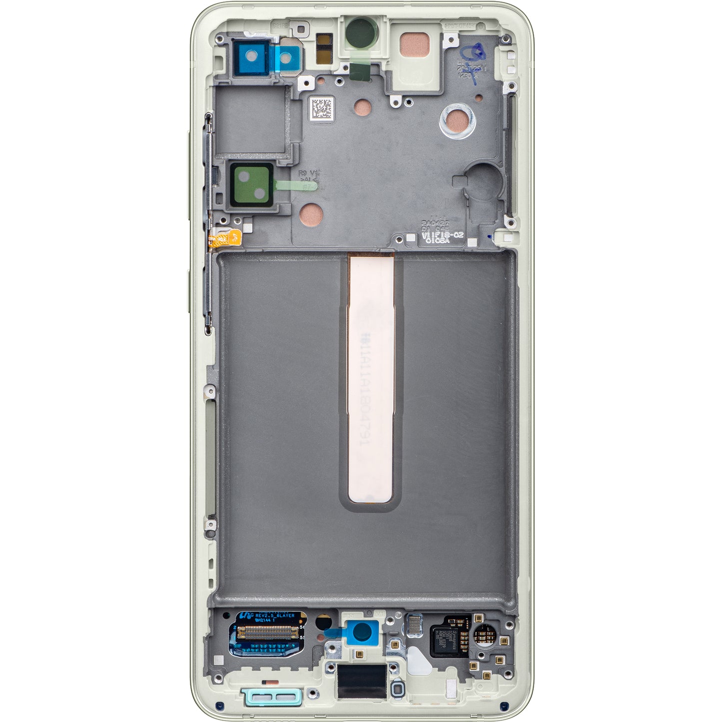 Zaslon s dodirnim ekranom Samsung Galaxy S21 FE 5G G990, s okvirom, zelene boje, paket za servis GH82-26590C