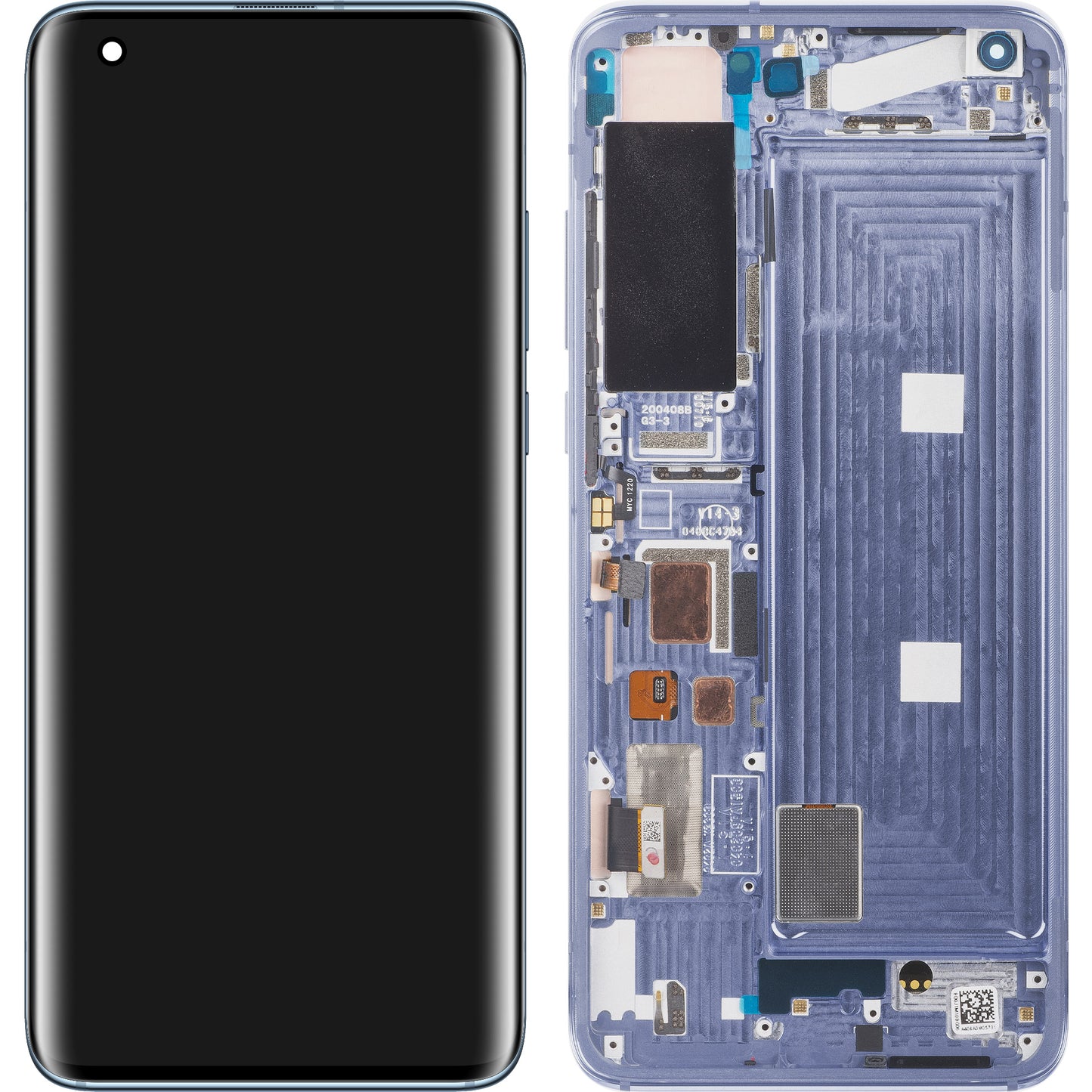 Zaslon s dodirnim ekranom Xiaomi Mi 10 5G, s okvirom, Verzija 7, Siva (Twilight Grey), Servisni paket 56000J00J200