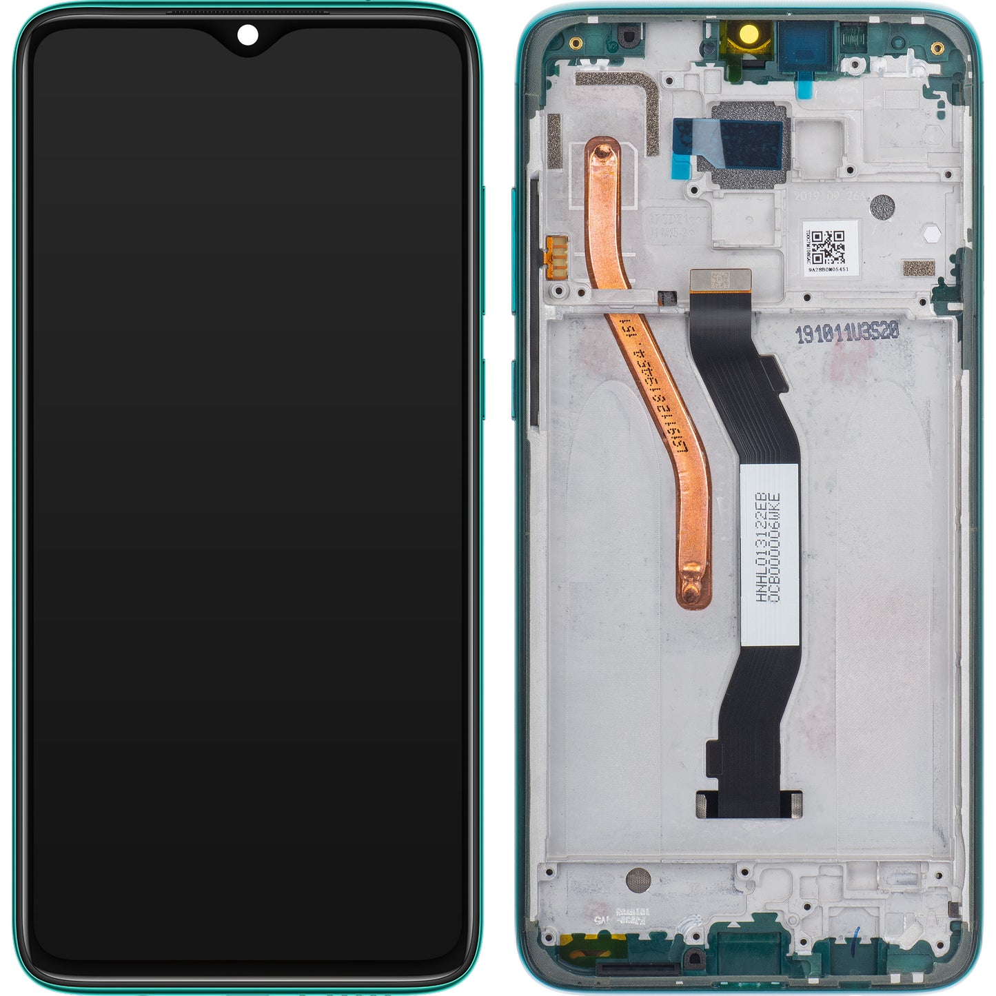 Zaslon s dodirnim ekranom Xiaomi Redmi Note 8 Pro, s okvirom, zelene boje, paket za servis 56000400G700