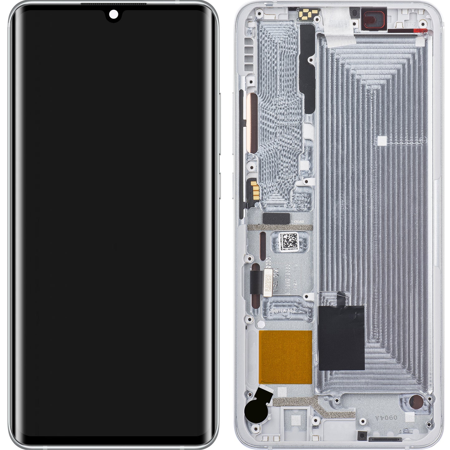 Zaslon s dodirnim ekranom Xiaomi Mi Note 10 / Note 10 Pro, s okvirom, bijeli, Service Pack 56000200F400