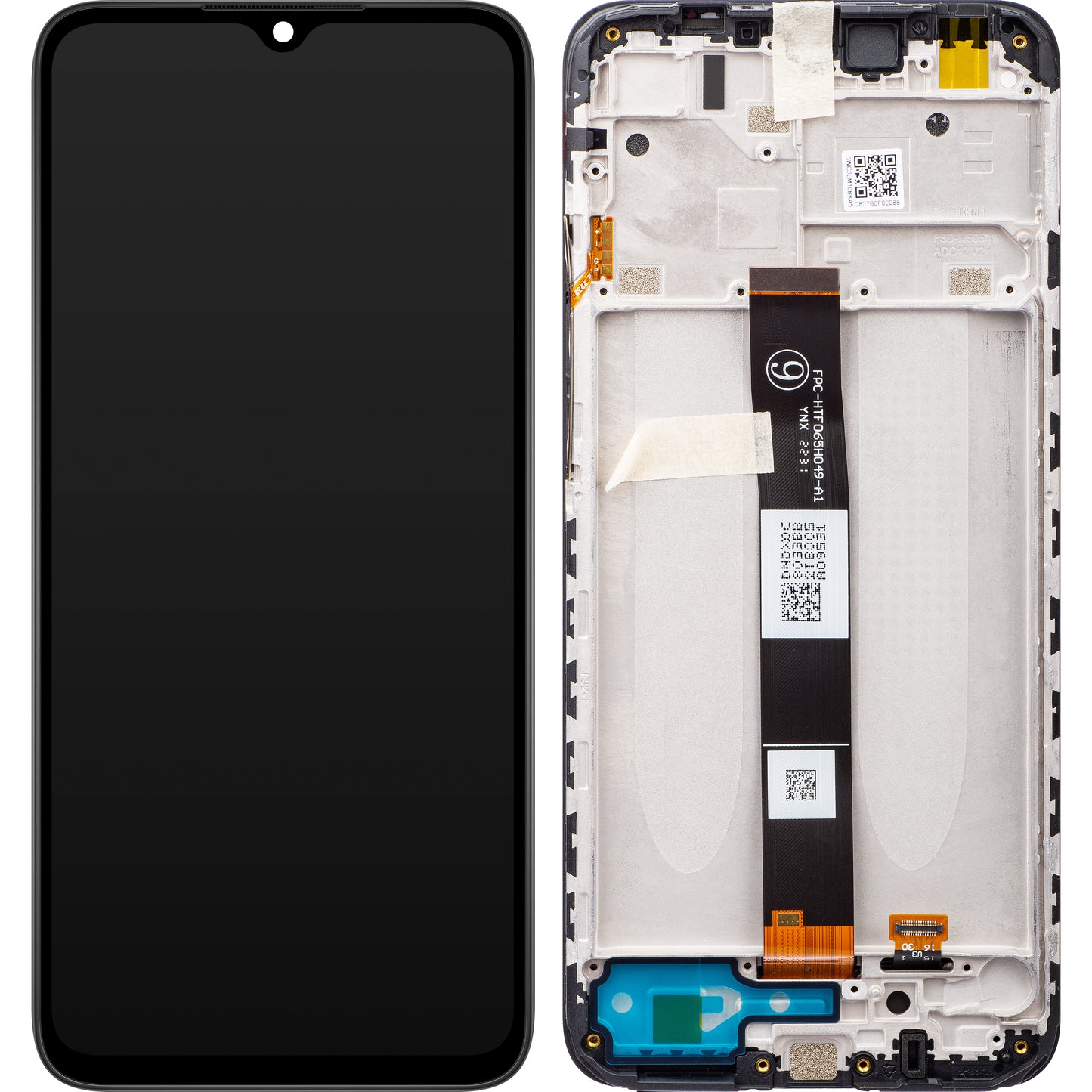 Zaslon s dodirnim ekranom Xiaomi Redmi 9C NFC / 9C / 9A, s okvirom, crni, servisni paket 5600070C3L00