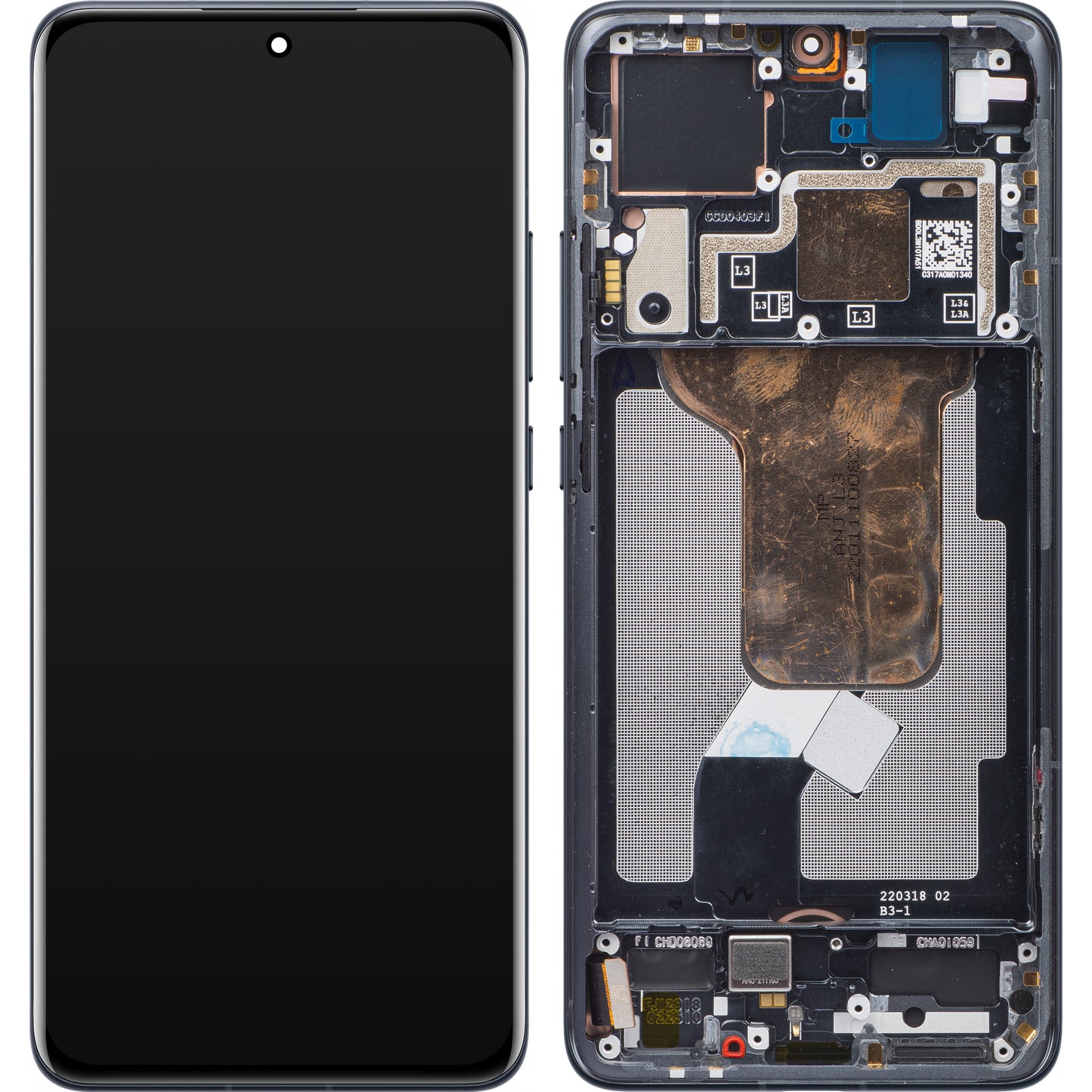 Zaslon s dodirnim ekranom Xiaomi 12S / 12X / 12, s okvirom, sivi, paket za servis 5600030L3A00