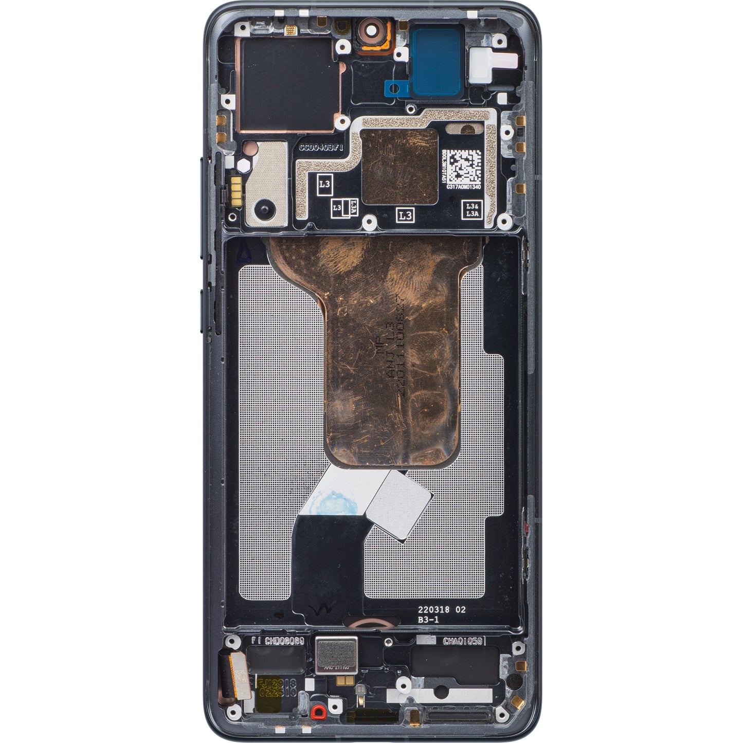 Zaslon s dodirnim ekranom Xiaomi 12S / 12X / 12, s okvirom, sivi, paket za servis 5600030L3A00