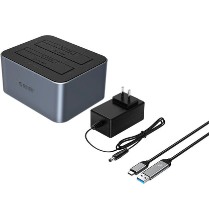Docking Station Orico 6626C3-C-V1 2-Drive za HDD / SSD SATA 2.5inch / 3.5inch, Siva