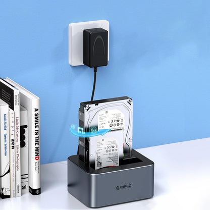 Docking Station Orico 6626C3-C-V1 2-Drive za HDD / SSD SATA 2.5inch / 3.5inch, Siva