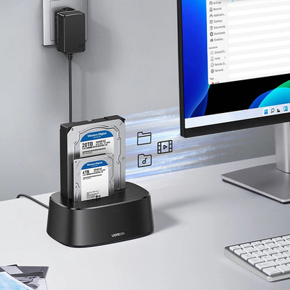 Docking Station UGREEN CM198 (50857) za HDD / SSD SATA 2.5inch / 3.5inch, Crna