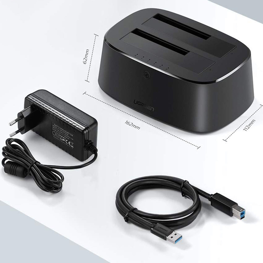 Docking Station UGREEN CM198 (50857) za HDD / SSD SATA 2.5inch / 3.5inch, Crna