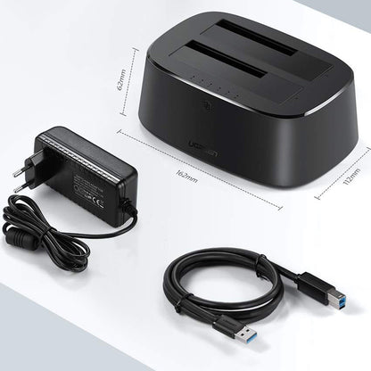 Docking Station UGREEN CM198 (50857) za HDD / SSD SATA 2.5inch / 3.5inch, Crna