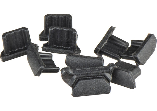 Čep protiv prašine za telefonski port OEM, microUSB, Set 10 komada, Crna