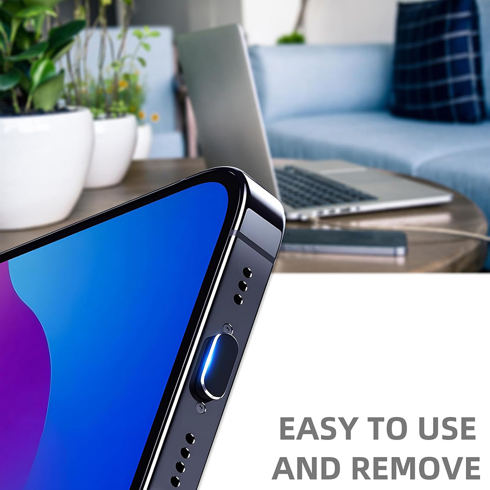 Čep protiv prašine za telefonski port Techsuit AD1, USB-C, set od 4 komada, crni