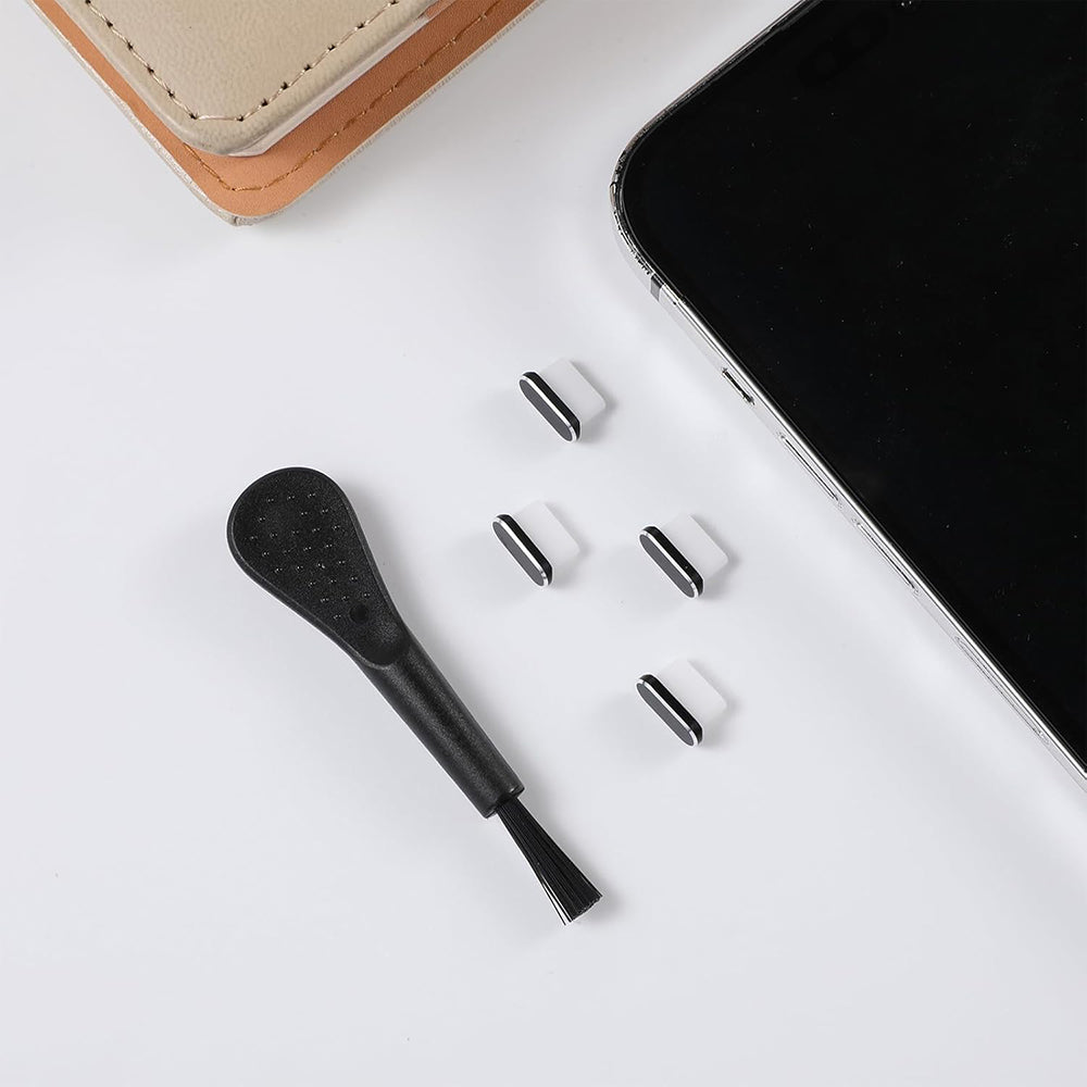 Čep protiv prašine za telefonski port Techsuit AD1, USB-C, set od 4 komada, crni