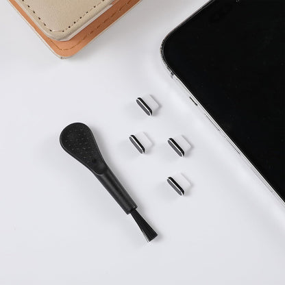 Čep protiv prašine za telefonski port Techsuit AD1, USB-C, set od 4 komada, crni